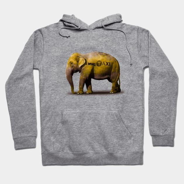 NYC Elephant Taxi Hoodie by Vin Zzep